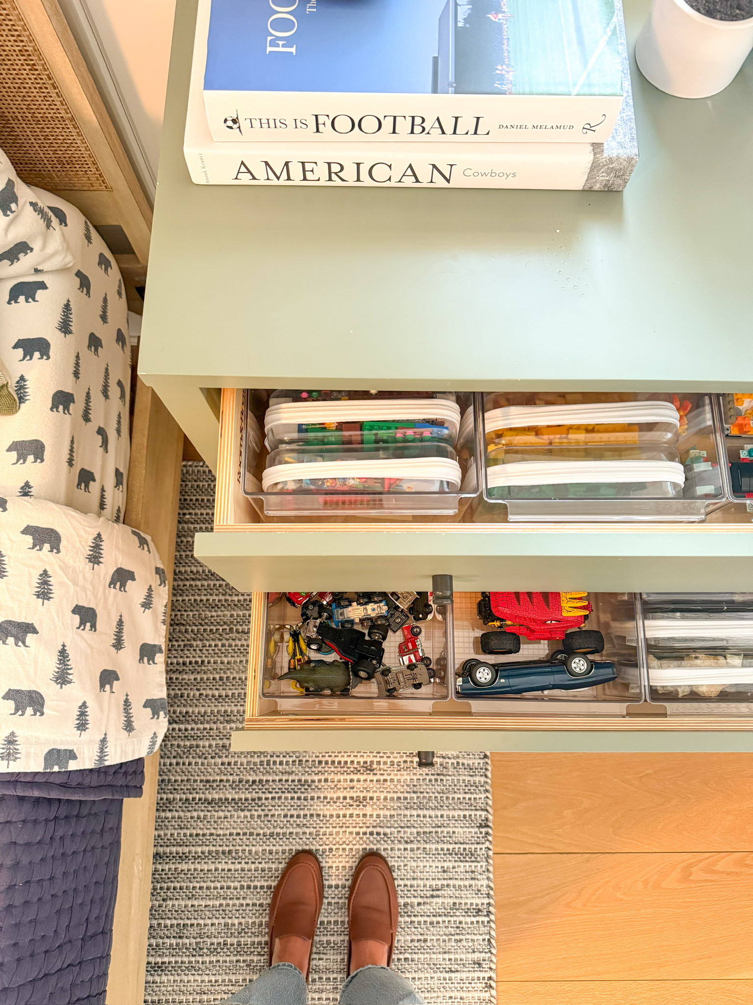 An organized toy dresser is what dreams are made of! These hard plastic zipper pouches are a must have!!! Here I used for Lego sets + legos by color as well as Pokémon cards, and gems!  

They can also be used for crafts, coloring supplies, diapers, wipes etc! 

#LTKBaby #LTKKids #LTKFamily
