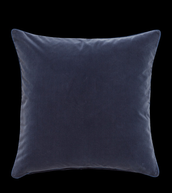 Plain Velvet Pillow Cover - Sapphire | OKA US
