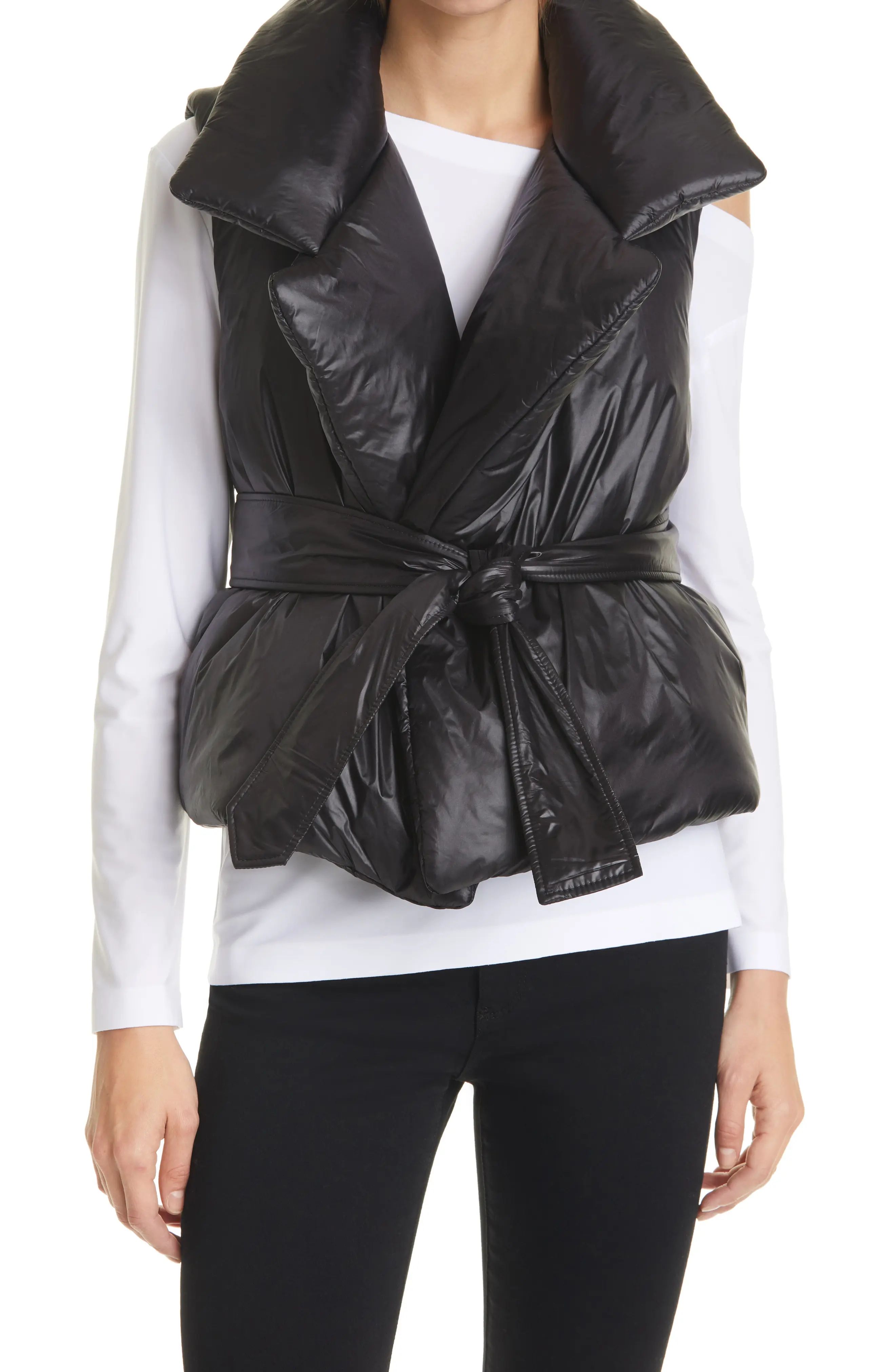 Women's Norma Kamali Sleeping Bag Vest, Size Medium/Large - Black | Nordstrom