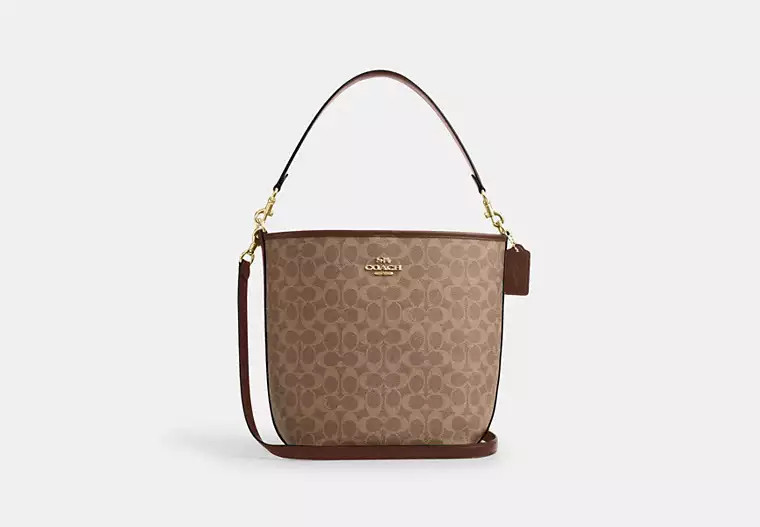 Coach Outlet City Large Bucket Bag In Signature Canvas - Brown | Coach Outlet US