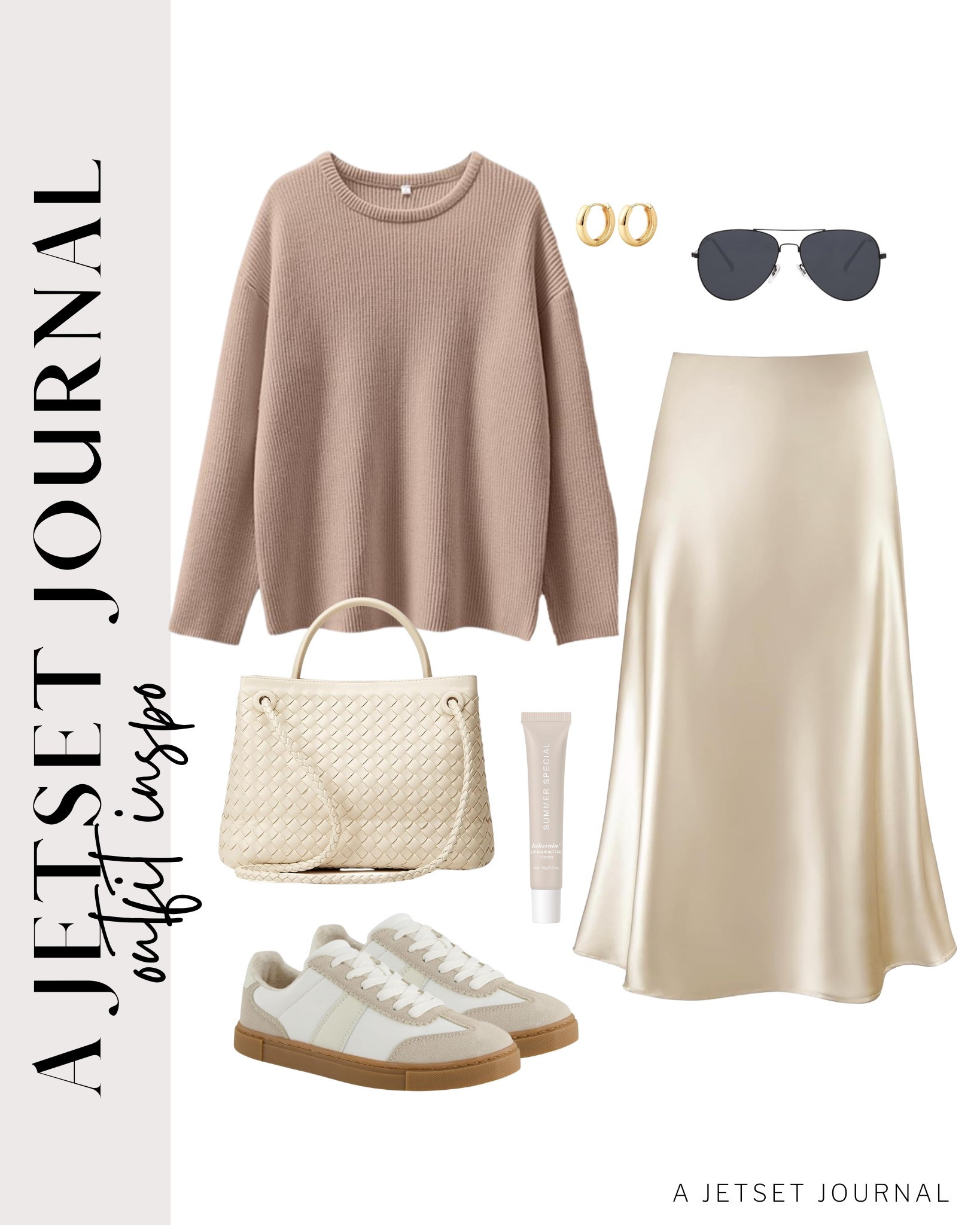 A satin midi skirt is on trend these days! Here's a way you can style it with a long-sleeve sweater and sneakers!
chunky hoop earrings, gold jewelry, makeup favorite, fashion finds, spring fashion, casual look, amazon style, affordable finds, outfit idea, wardrobe refresh, trendy look

#LTKStyleTip #LTKU #LTKSeasonal