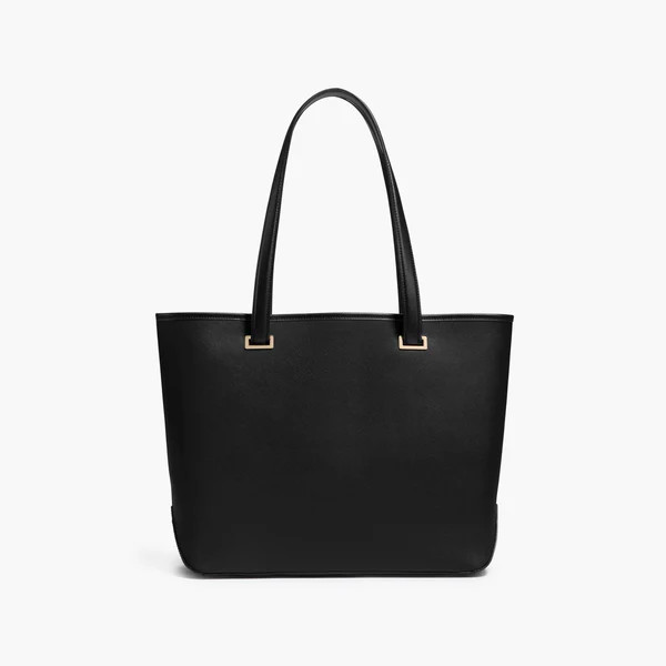 The Seville Tote - Saffiano Leather - Black / Gold / Grey | Lo & Sons