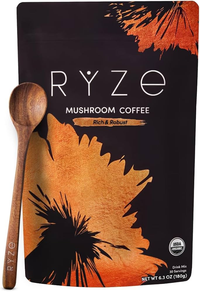 RYZE Mushroom Coffee Starter Kit, Dark Roast, 30 Servings | Amazon (US)