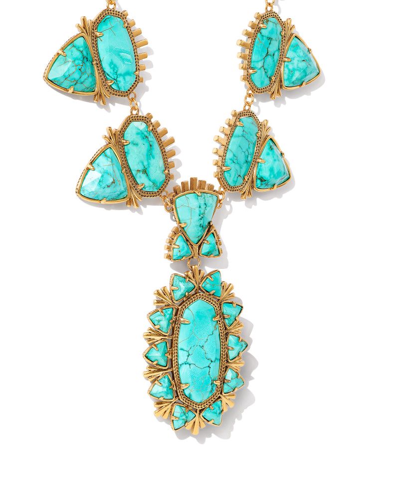 Havana Vintage Gold Statement Necklace in Variegated Turquoise Magnesite | Kendra Scott