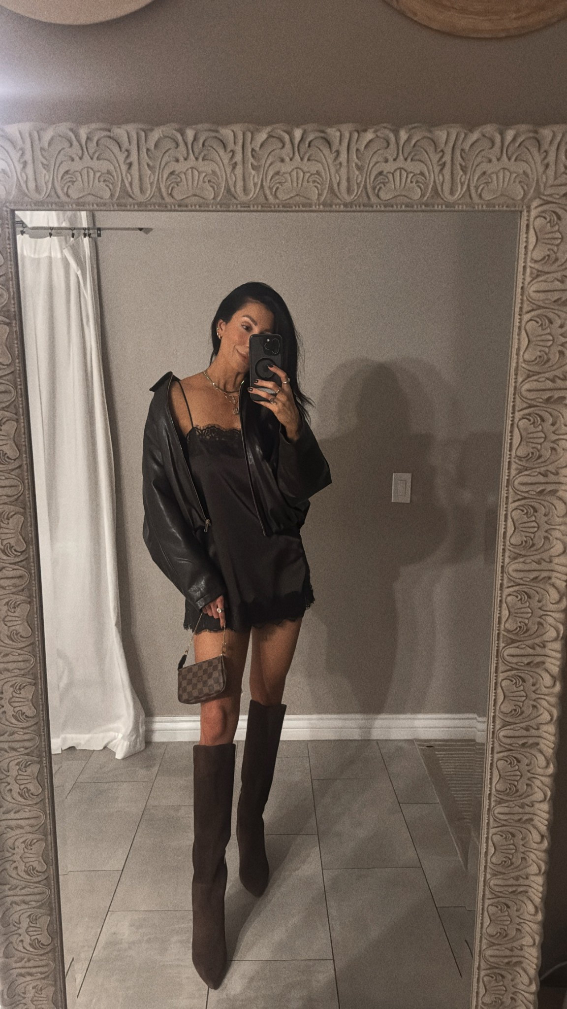 Girls night out wearing all brown - my fav! This is technically a top I believe so I did a little skort underneath!

#LTKStyleTip #LTKFindsUnder100