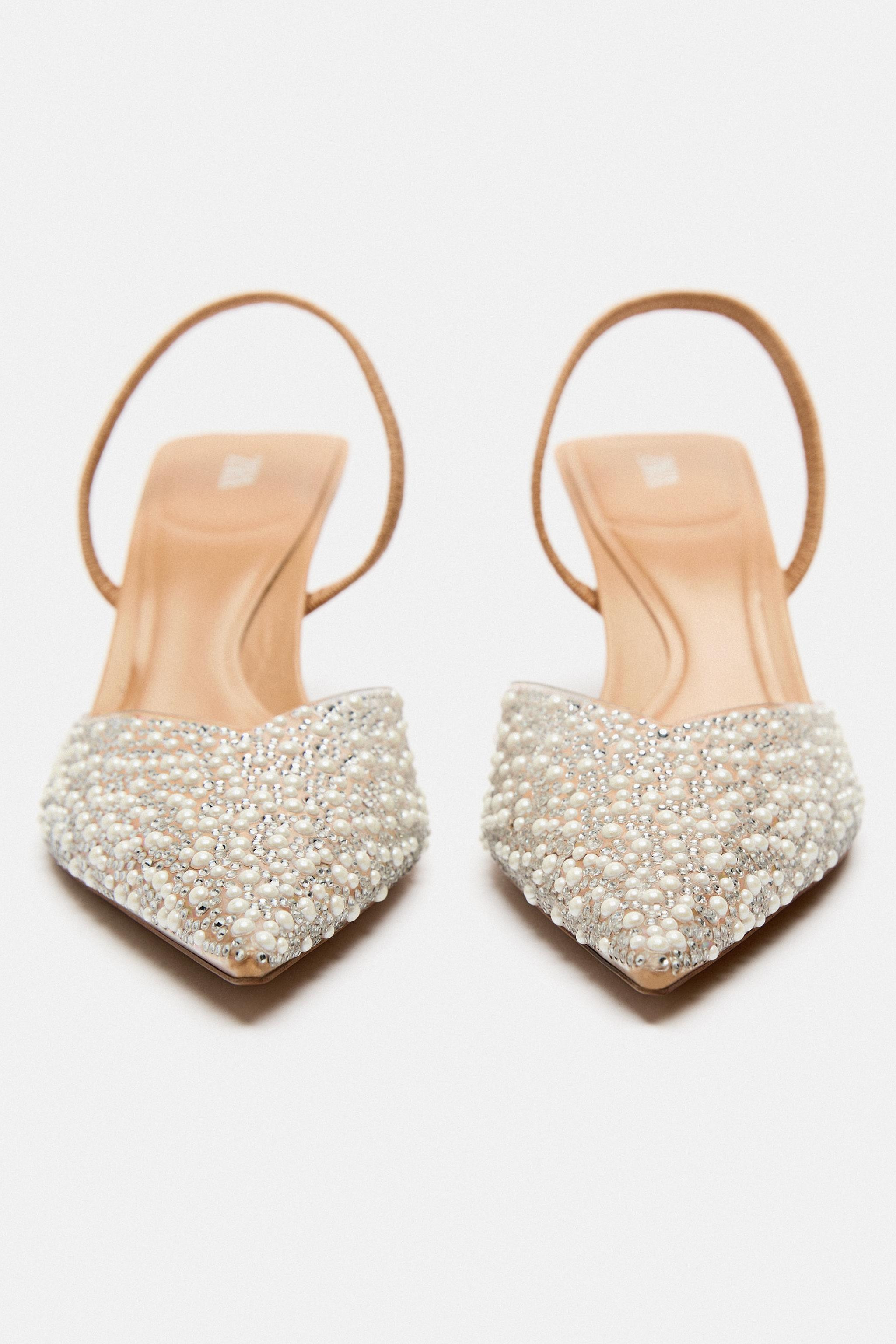 PEARL HEELED SLINGBACKS | Zara US