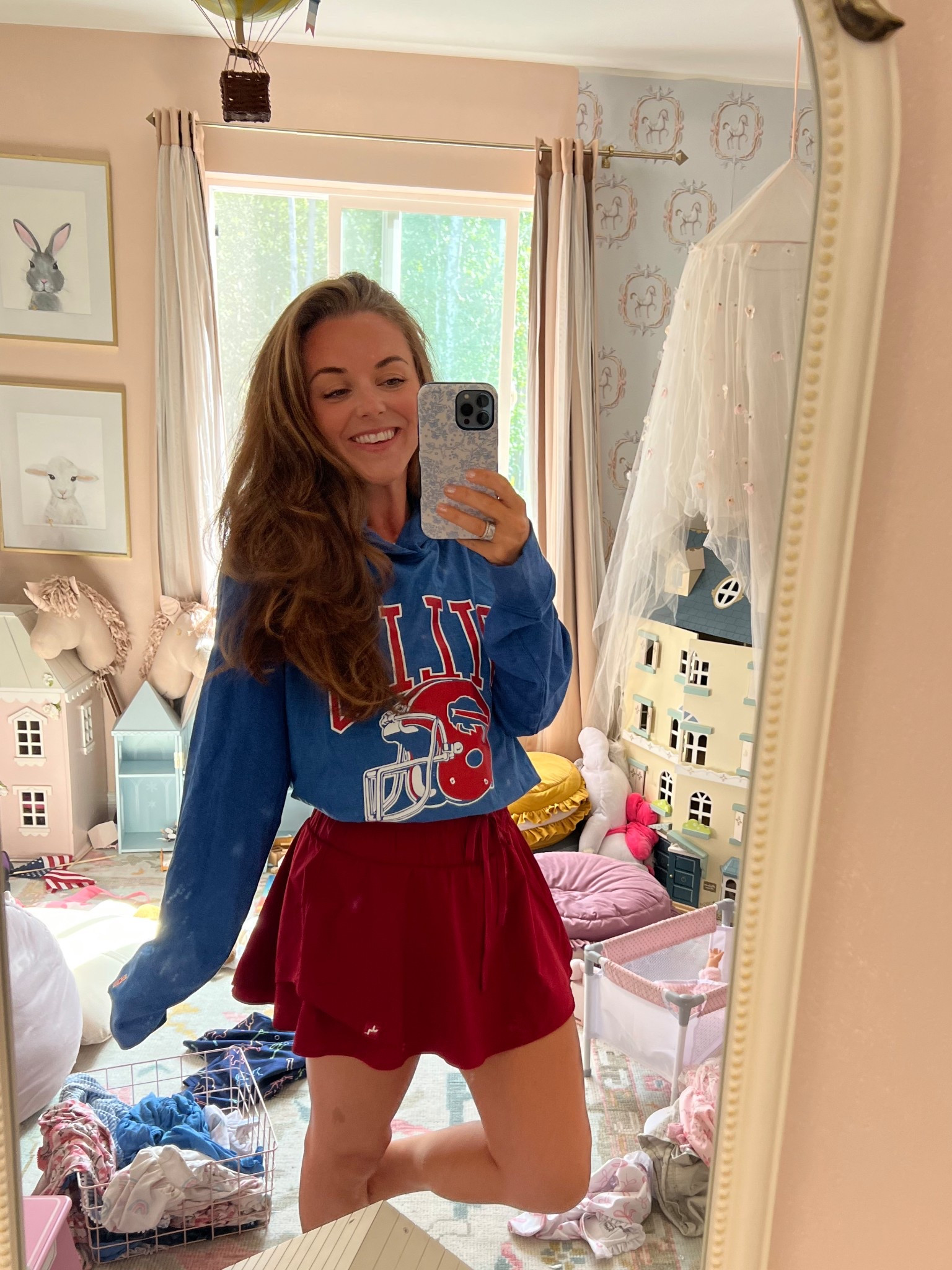 Messy playroom but cute outfit ready for football season 

#LTKActive #LTKSeasonal