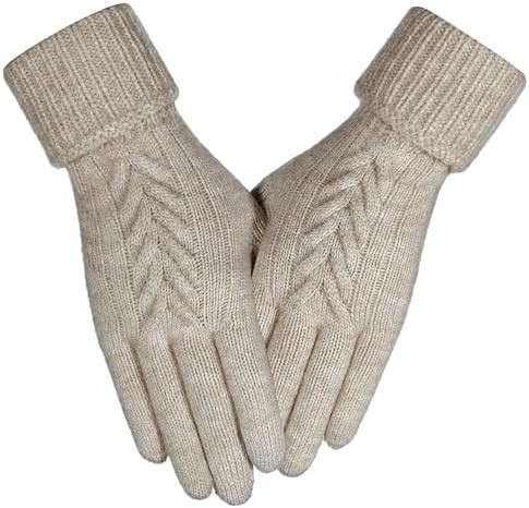 Achiou Women Winter Gloves, Touch Screen Texting Gloves, Elastic Soft Warm Knit Lined, One Size | Amazon (US)