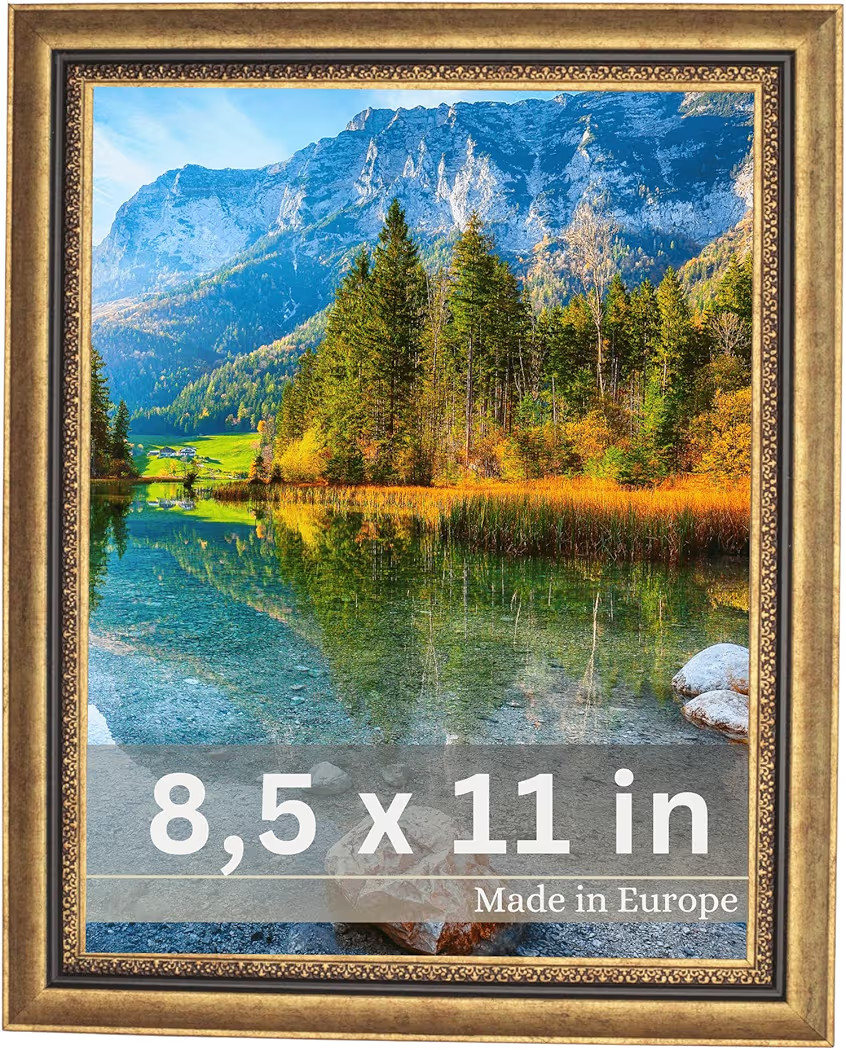 VictoR Picture Frame 8.5x11 in Gold - Vintage Picture Frame with shatterproof Acrylic Glass - 8.5... | Amazon (US)