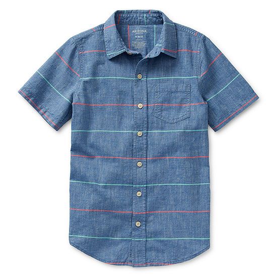 Arizona Little & Big Boys Short Sleeve Button-Down Shirt | JCPenney