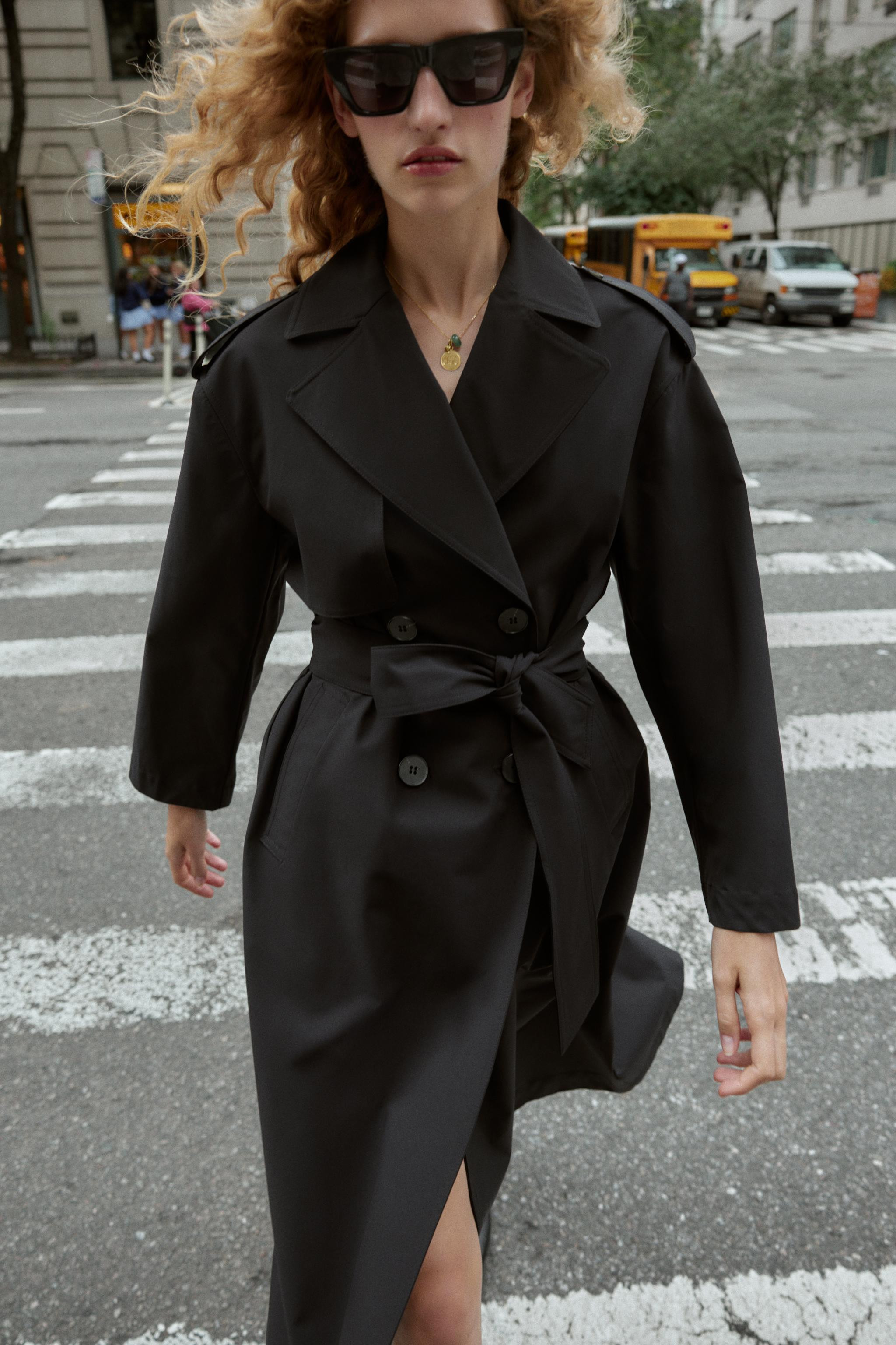 WINDPROOF WATER REPELLENT LONG TRENCH COAT WITH BELT | Zara UK