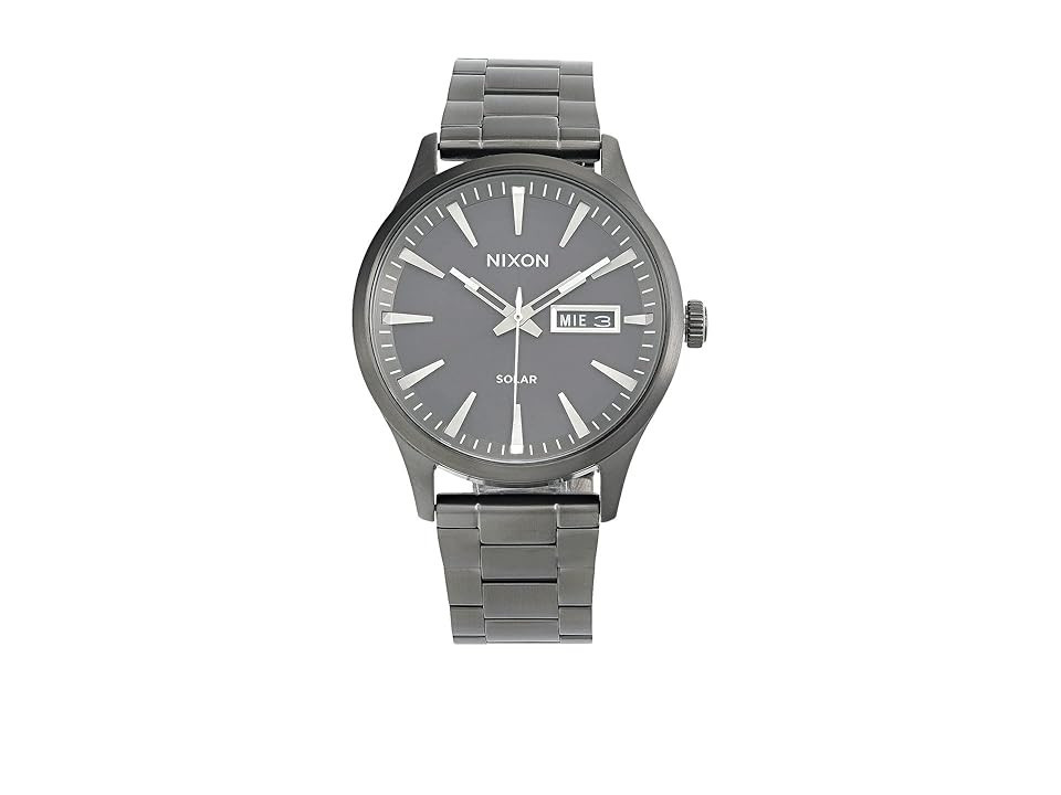 Nixon Sentry Solar Stainless Steel Men's Watches Gunmetal | Zappos