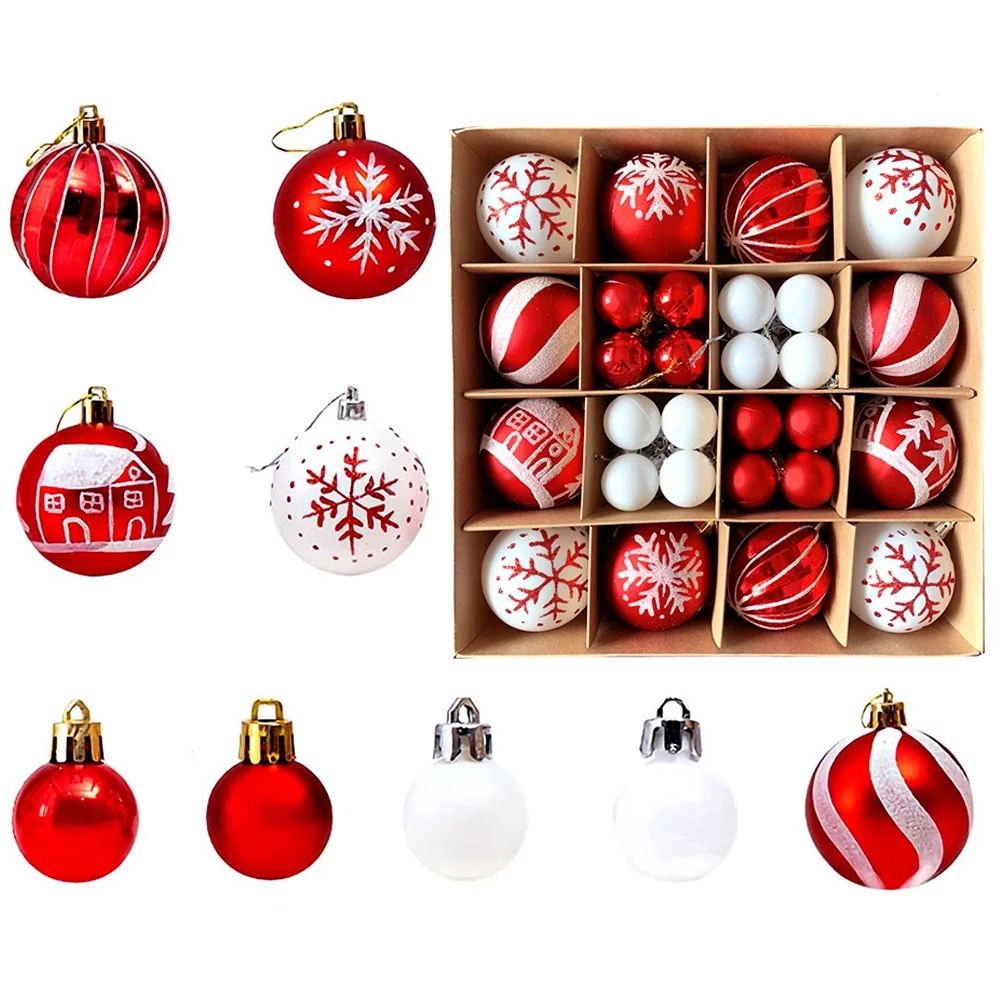 VIVEFOX Christmas Ball, 42pcs Christmas Ball Ornaments Set, Christmas Tree Decorations for Xmas, ... | Walmart (US)