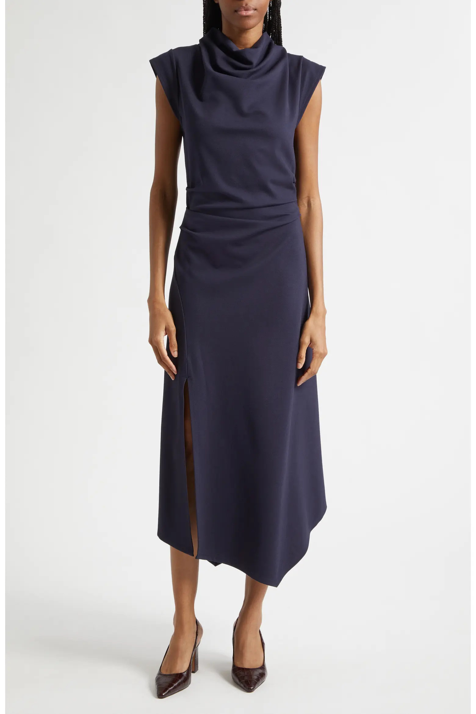 Harlan Ruched Cowl Neck Midi Dress (Women) | Nordstrom | Nordstrom
