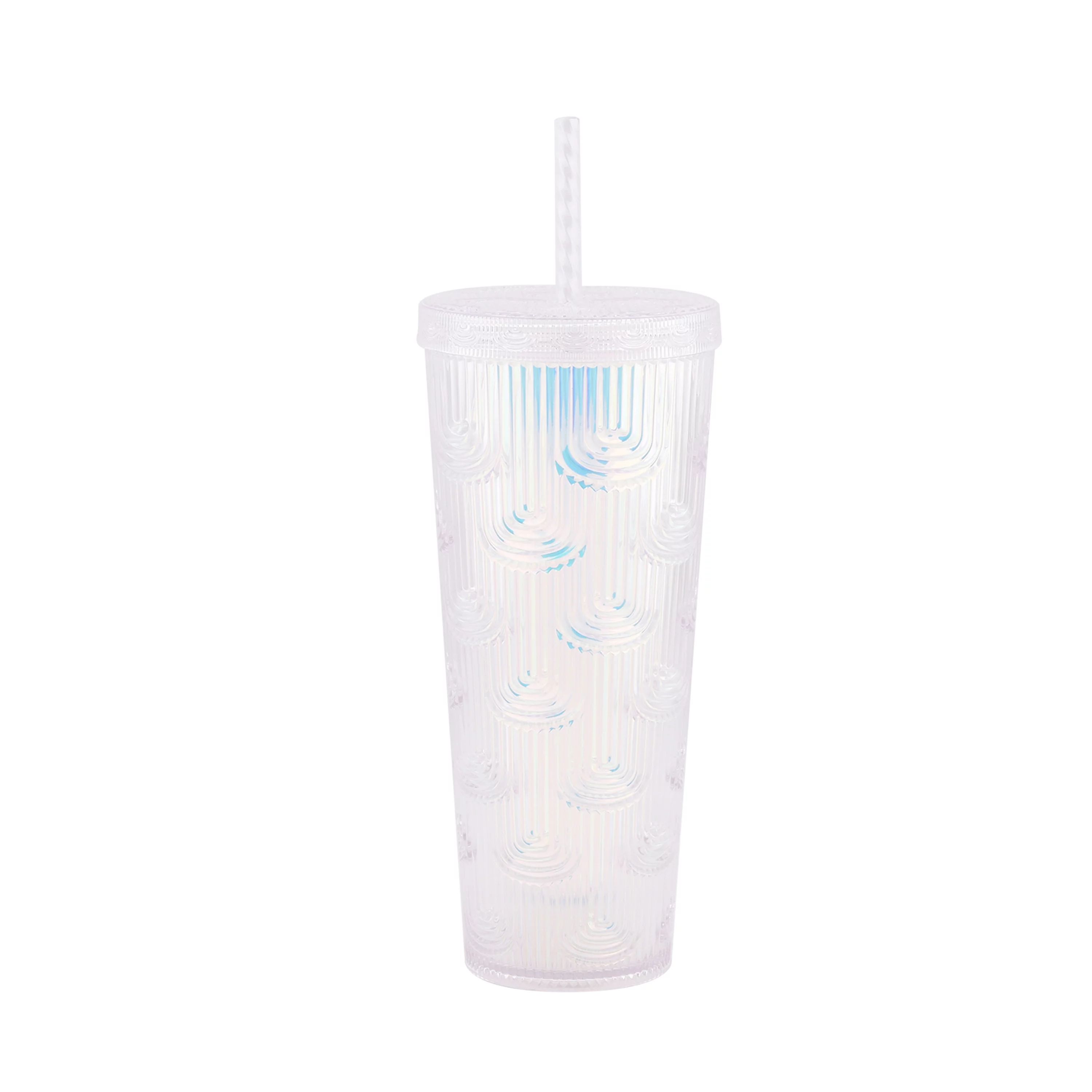 Mainstays 26 ounce Arch Textured Double Wall Tumbler, White | Walmart (US)