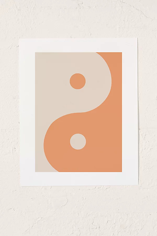 Tara Elisa Design Orange Cream Yin Yang Peace Art Print | Urban Outfitters (US and RoW)