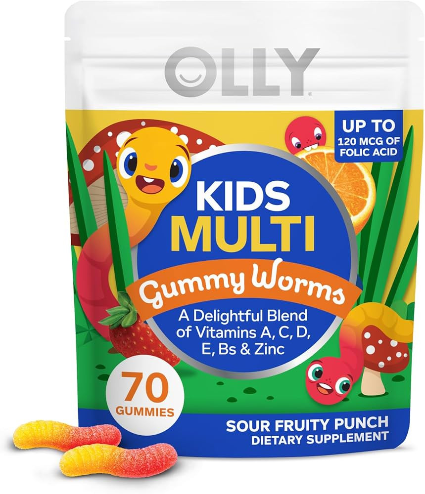 OLLY Kids Multivitamin Gummy Worms, Overall Health and Immune Support, Vitamins and Minerals A, C... | Amazon (US)