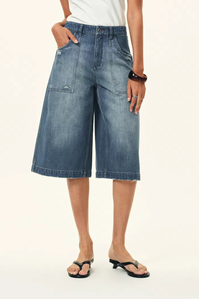 Roxy Faded Washed Bermuda Jeans in Cotton Denim - L | Fabrique