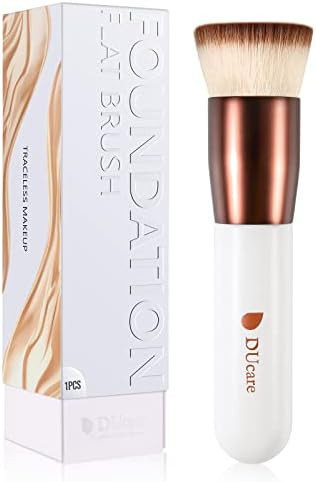 Amazon.com: DUcare Flat Top Kabuki Foundation Brush, Synthetic Professional Makeup Brushes Liquid... | Amazon (US)