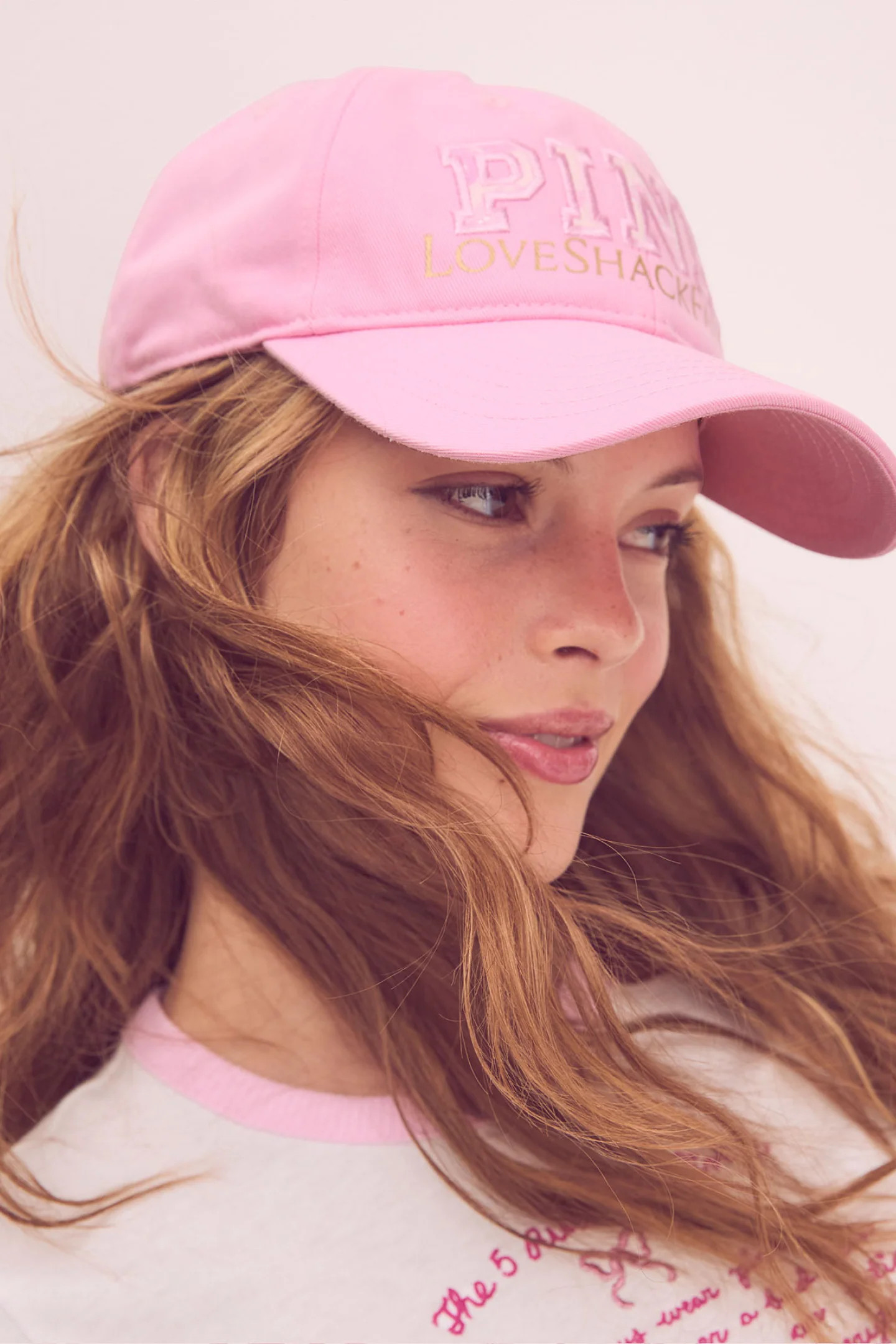 PINK x LoveShackFancy Pink Baseball Hat | LoveShackFancy