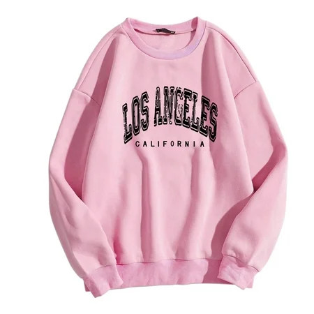 Womens California Sweatshirts 2024 Aesthetic Solid Hoodies Los Angeles California Vintage Personalized Solid Color Sports Los Angeles California Print Graphic Long Sleeve Relaxed Fit Letter Print | Walmart (US)
