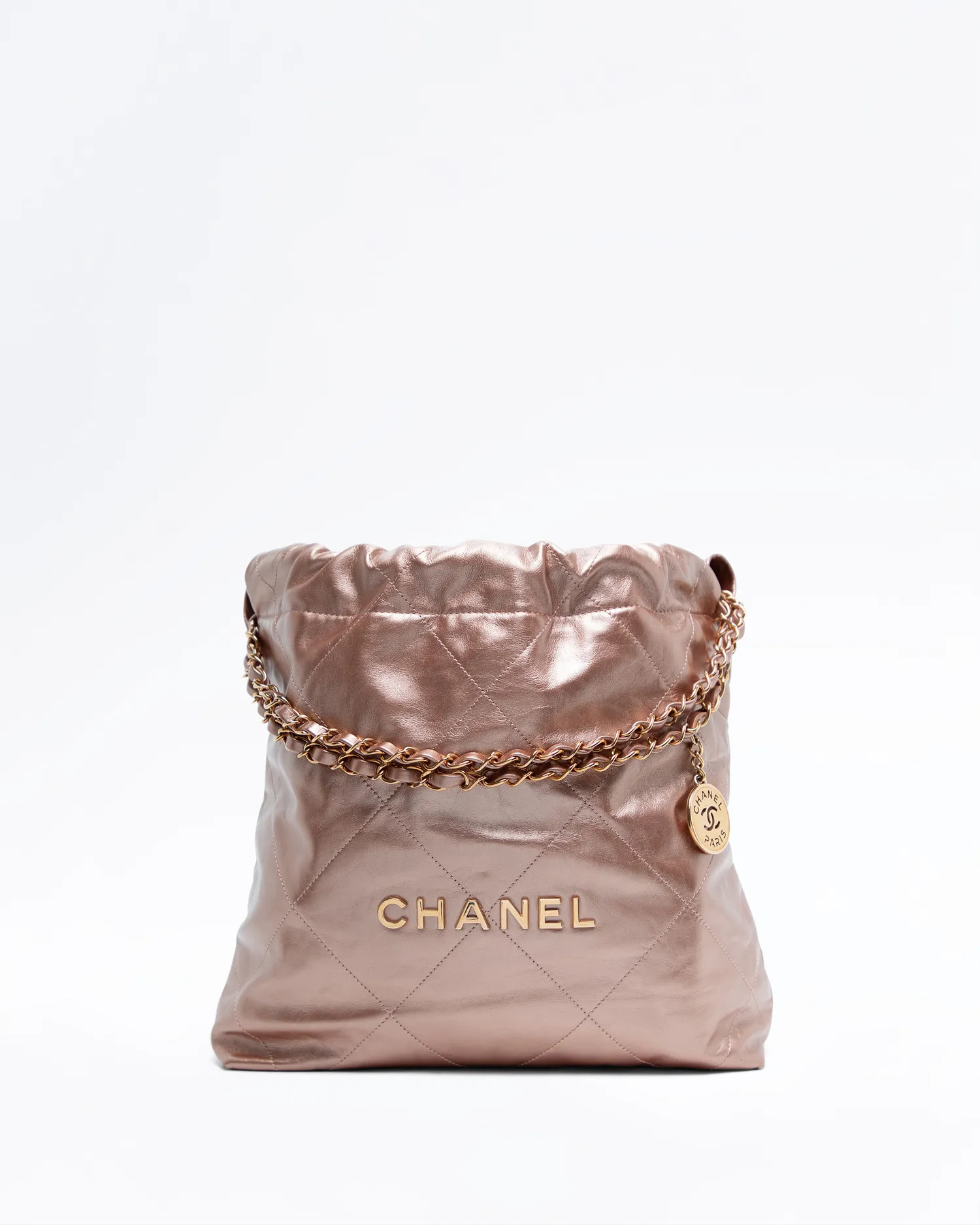 Metallic Chanel 22 Small Handbag | Vivrelle