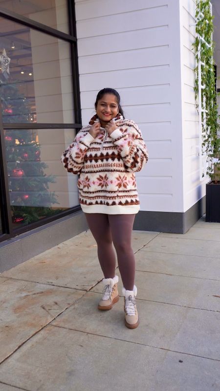 Casual winter outfit 
@aerie sweatshirt in size S (would have got an XS; fits oversized so size down)
@aerie legging in size S
@jcrew boots 

#LTKmidsize #LTKVideo #LTKfindsunder50