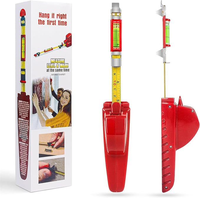 Picture Hanging Tool All-in-One Picture Hanger with Picture Frame Level Ruler Portable Wall Hangi... | Amazon (US)