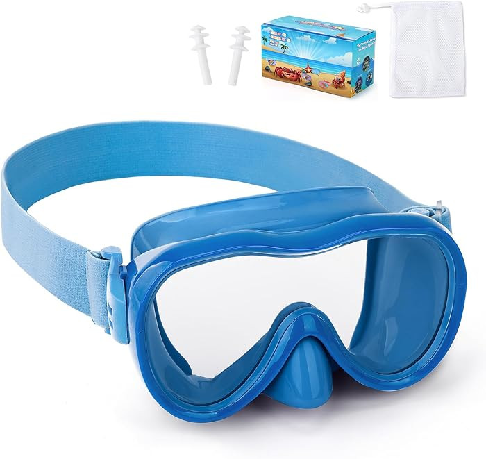 Kids Swim Goggles with Nose Cover, Anti-Leak Swim Mask with Elastic Fabric Strap, UV Protection S... | Amazon (US)