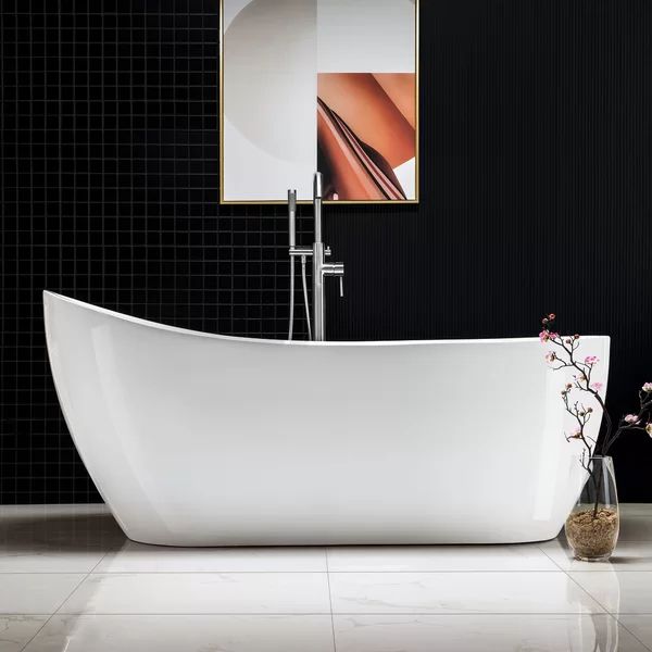 B0001 -C-Drain &O 67" x 28" Freestanding Soaking Bathtub | Wayfair North America
