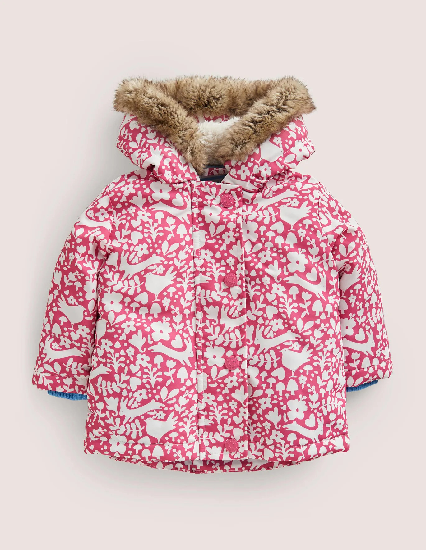 Pink Woodland 3-in-1 Hooded Coat - Sweet Pink Woodland | Boden (US)