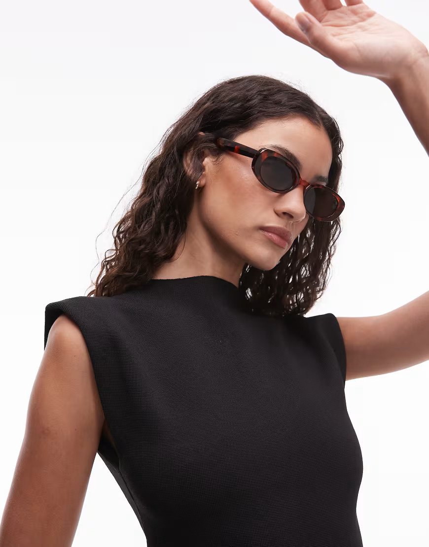 Mango oval frame tortoise shell sunglasses in brown | ASOS (Global)