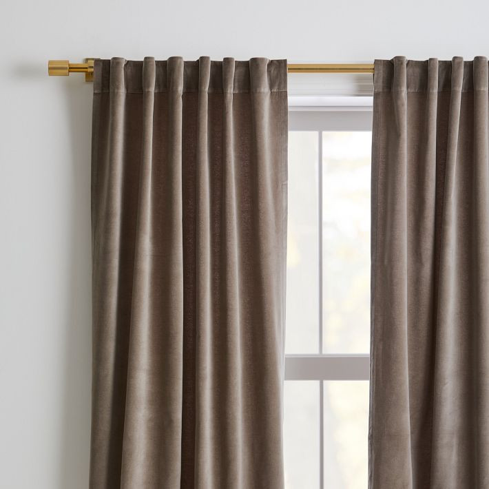 Cotton Velvet Curtain - Mocha | West Elm (US)