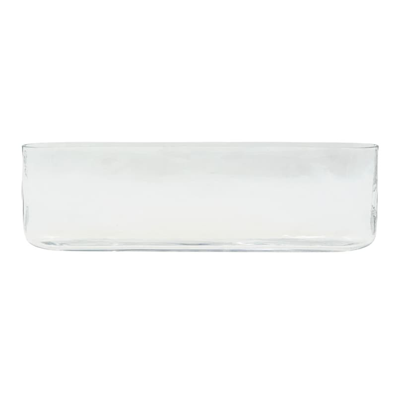Long Oval Clear Glass Vase, 14" | At Home