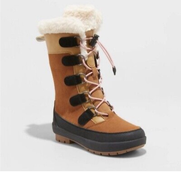 All in Motion Kids Alberta Winter Boots cognac thermolite Faux Fur brown Size 13 | Poshmark