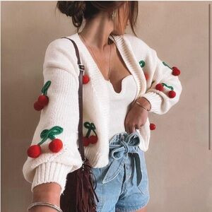 New Luna Ivy Cherry Cardigan | Poshmark