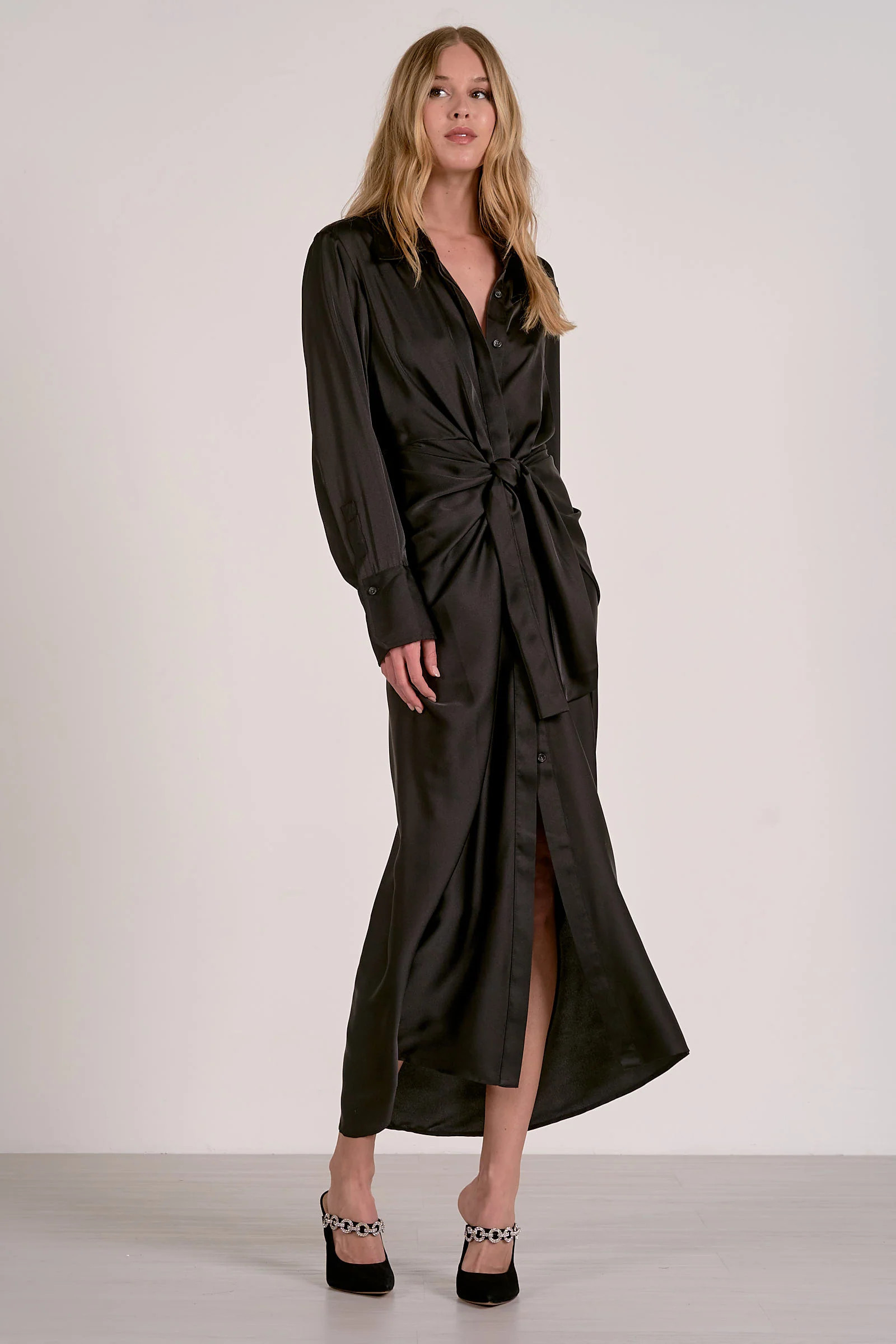 Elan Wrap Button-Down Maxi Dress | Sierra Deene