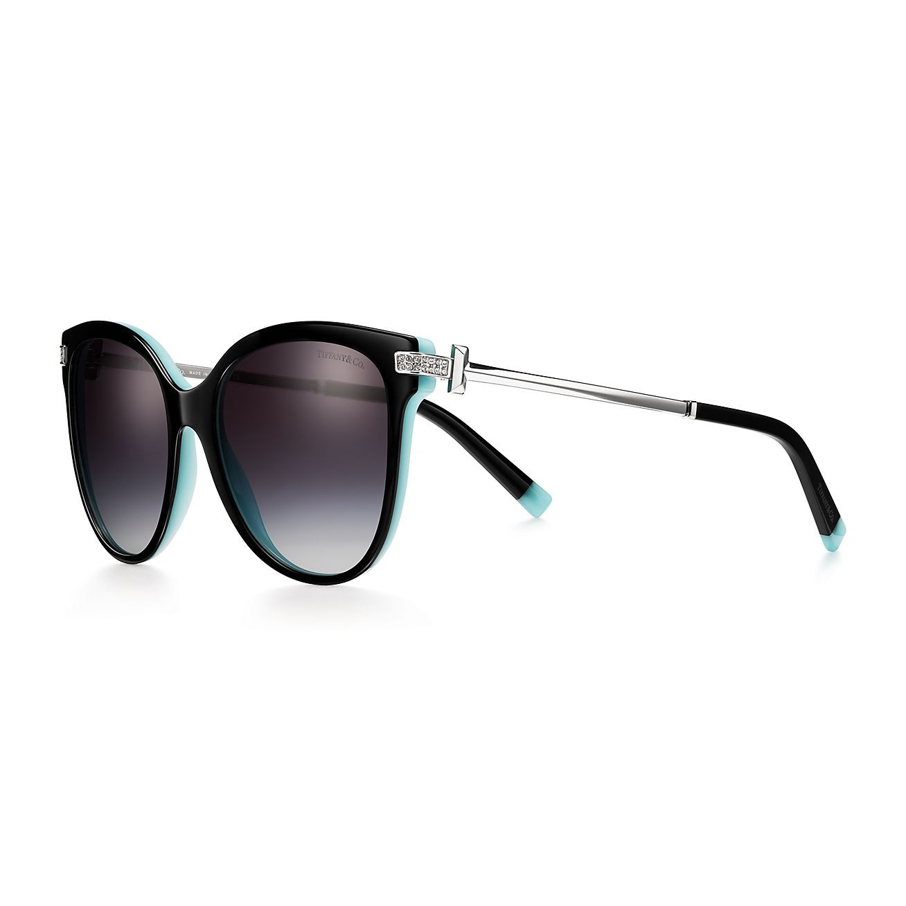 Tiffany T Sunglasses in Black Acetate with Gradient Grey Lenses | Tiffany & Co. | Tiffany & Co. (UK)