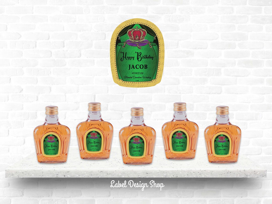 Mini Crown Royal Apple Label Mini Crown Label Whiskey Custom - Etsy | Etsy (US)
