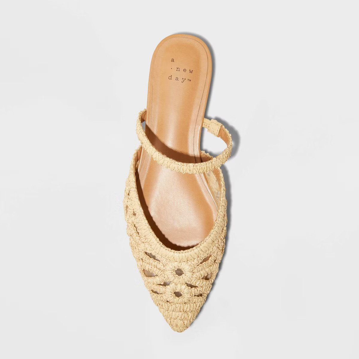 Women's Vienna Raffia Woven Mule Flats - A New Day™ Tan | Target