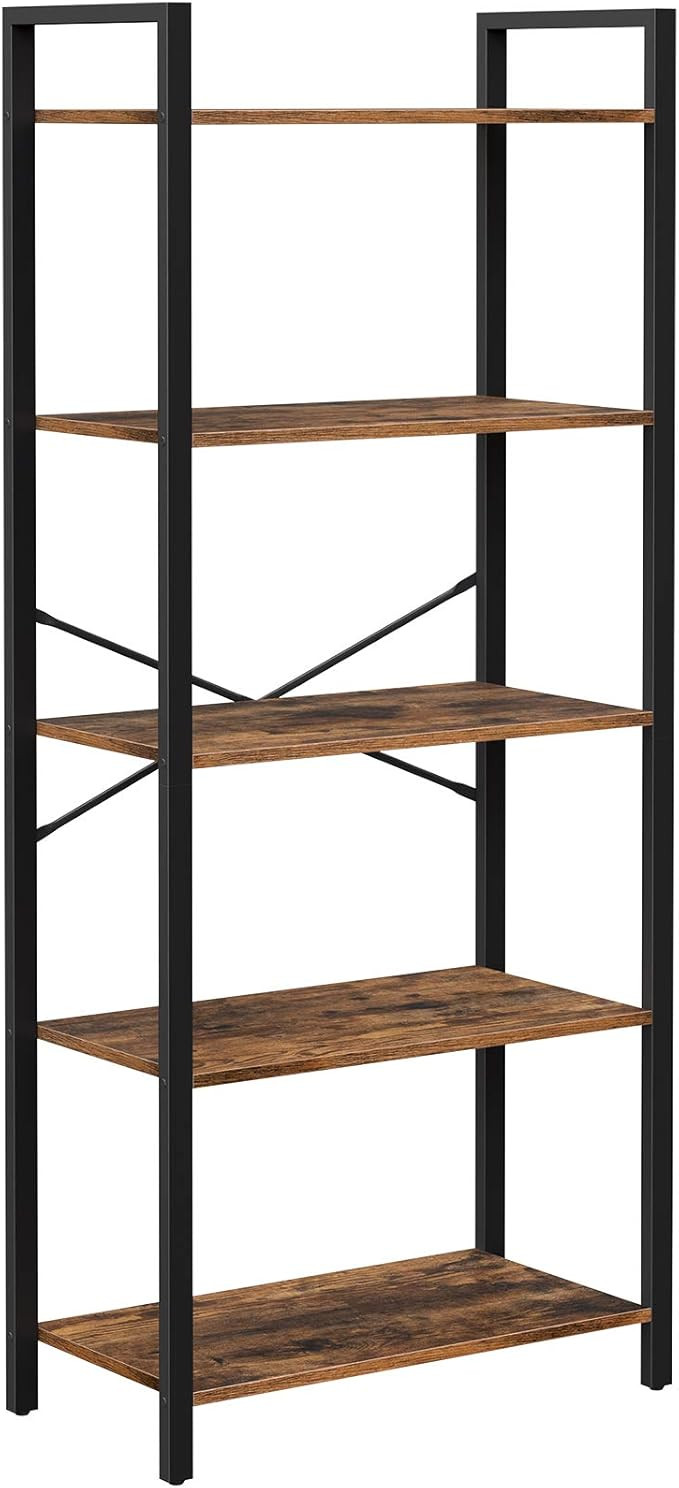 VASAGLE 5-Tier Bookshelf, Home Bookcase, Storage Rack with Steel Frame, for Living Room, Office, ... | Amazon (US)
