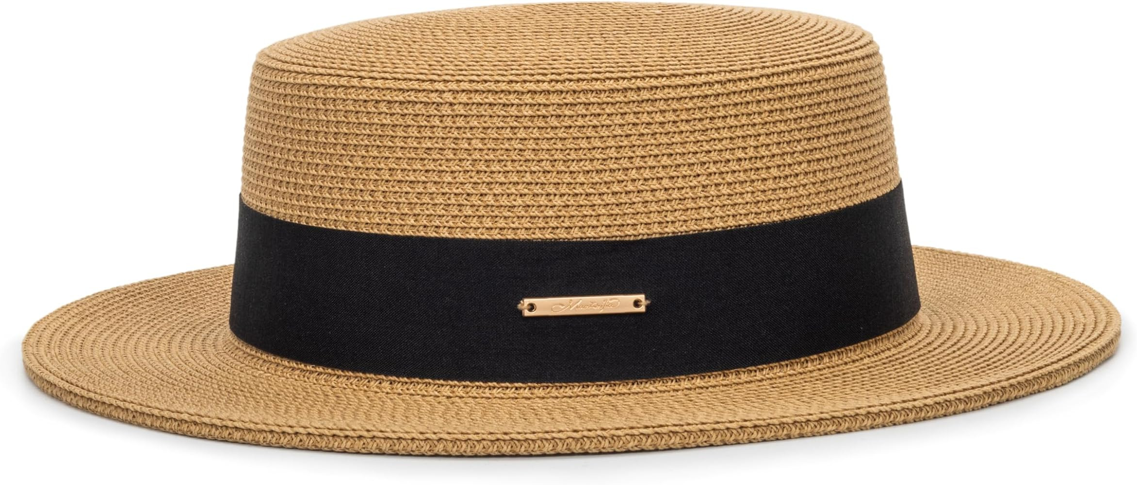 Straw Beach Sun Hat Pork-Pie Boater-Hat for Women Men - Summer Wide Brim Uv-Rays Panama Hat | Amazon (UK)