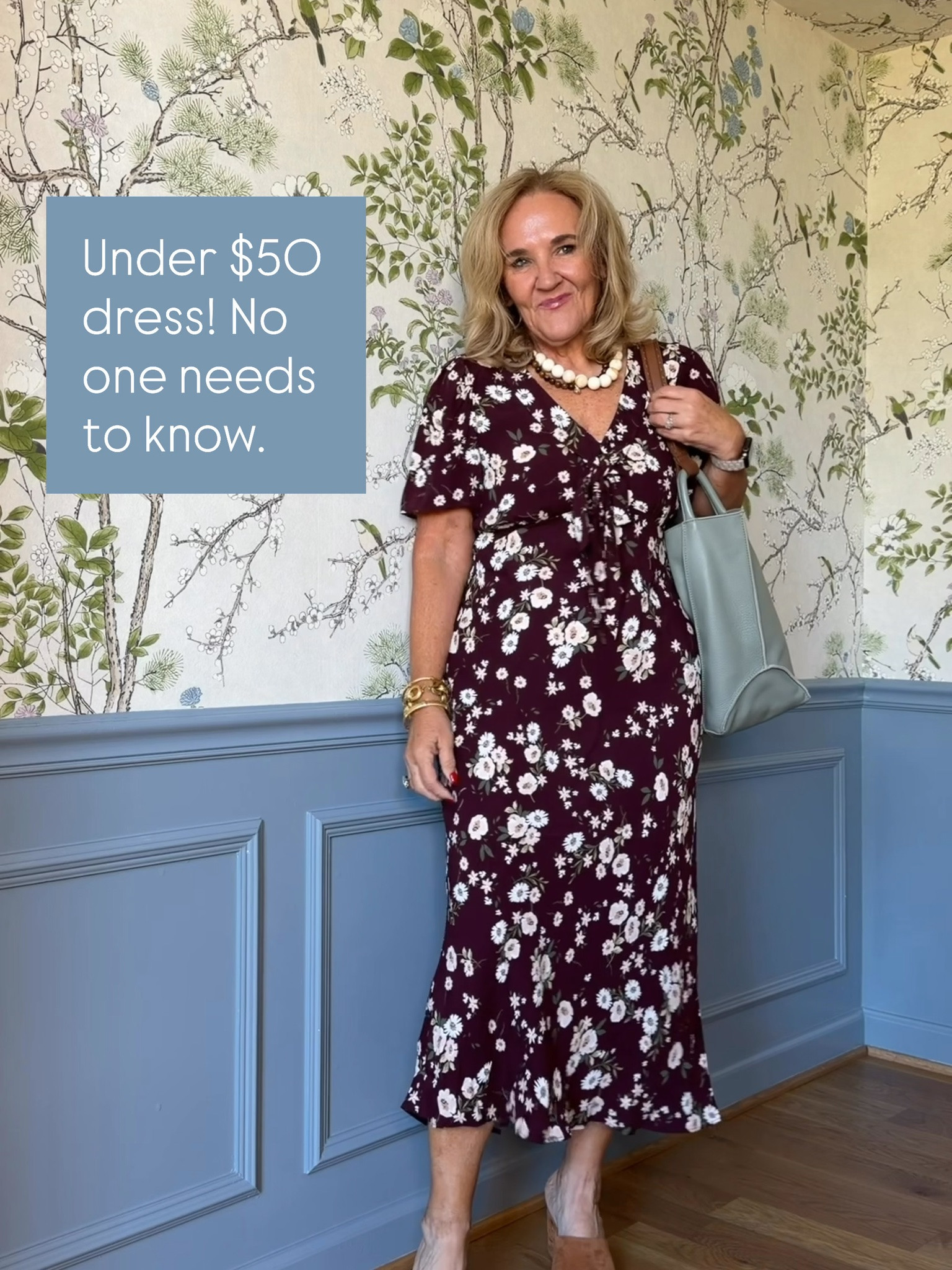 Wearing an 8/med petite 
It’s a satin ish dress with a bias cut so it glides over your

#LTKSaleAlert #LTKOver40 #LTKWedding