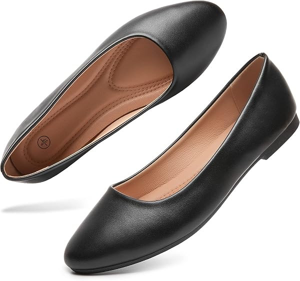 Hash Bubbie Women's Flats Shoes Ballet Flats Dress Shoes Comfortable PU Leather Slip on Shoes for Women | Amazon (US)