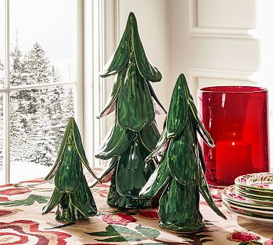 Ceramic Green Glossy Tree | Pottery Barn (US)
