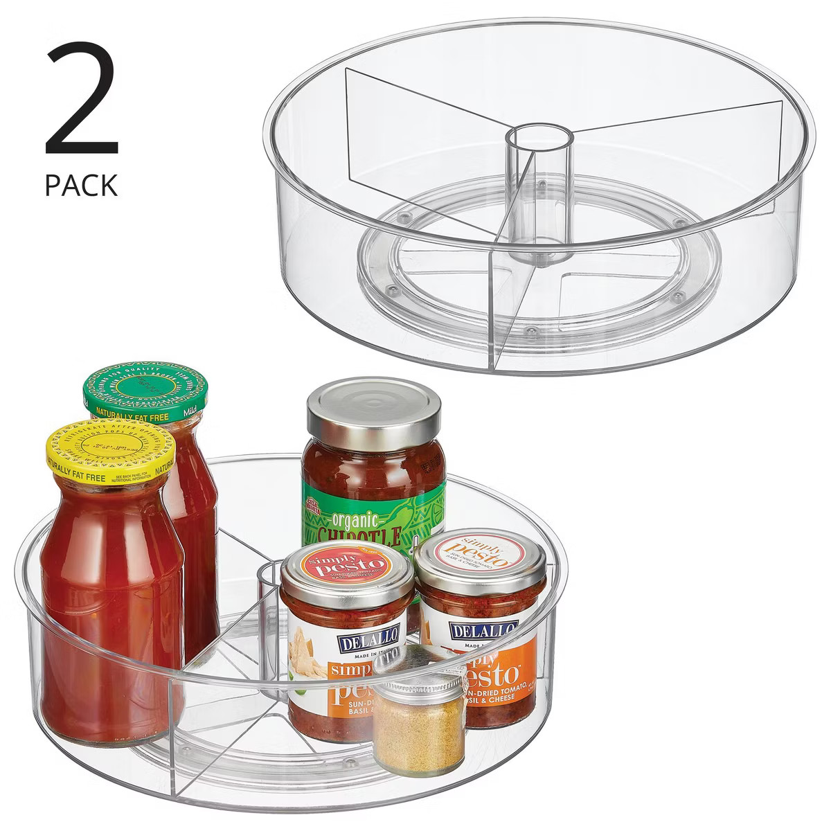 mDesign Modern Lazy Susan Plastic Turntable Spinner, Kitchen Organizing | Target