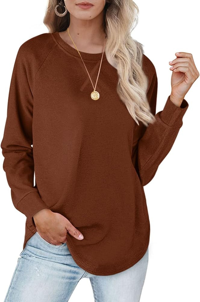 XIEERDUO Womens Sweatshirts Crewneck Loose Fitting Tops For Women Long Sleeve Shirts Pullover | Amazon (US)