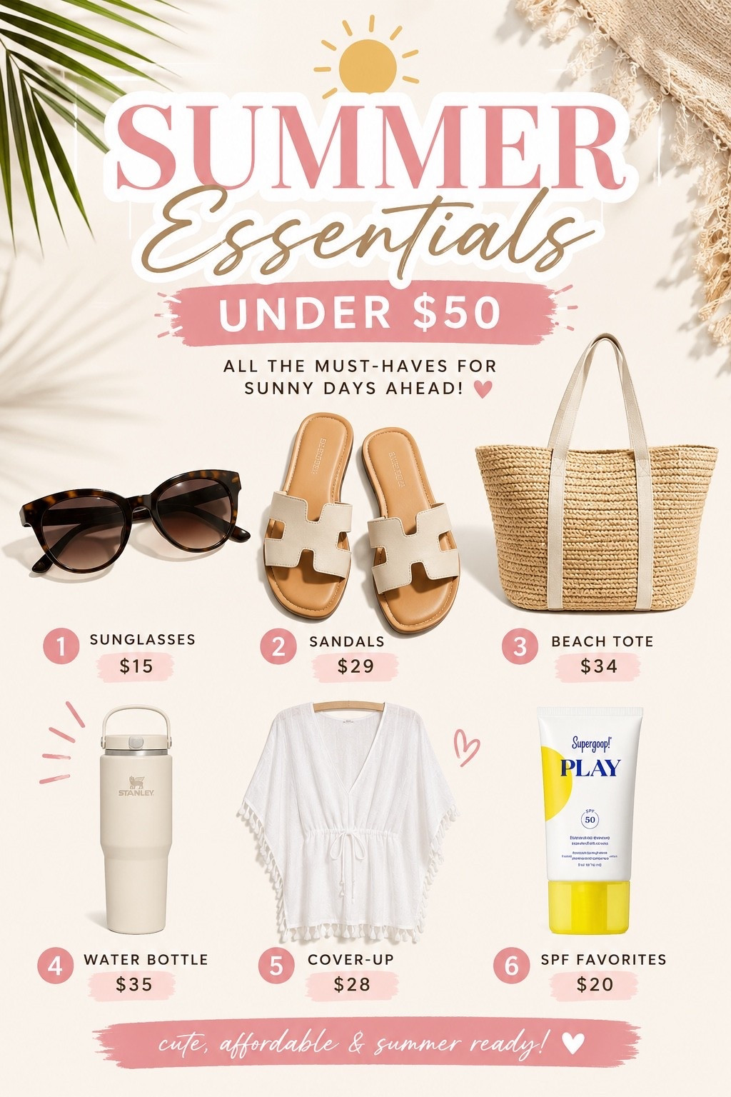 ☀️ Summer is officially here, and these are the essentials I'm reaching for on repeat! From beach days to everyday errands, these affordable finds make getting ready so much easier. Which one would you grab first? 👇🕶️🩴👜

#LTKSeasonal #LTKSwim #LTKTravel