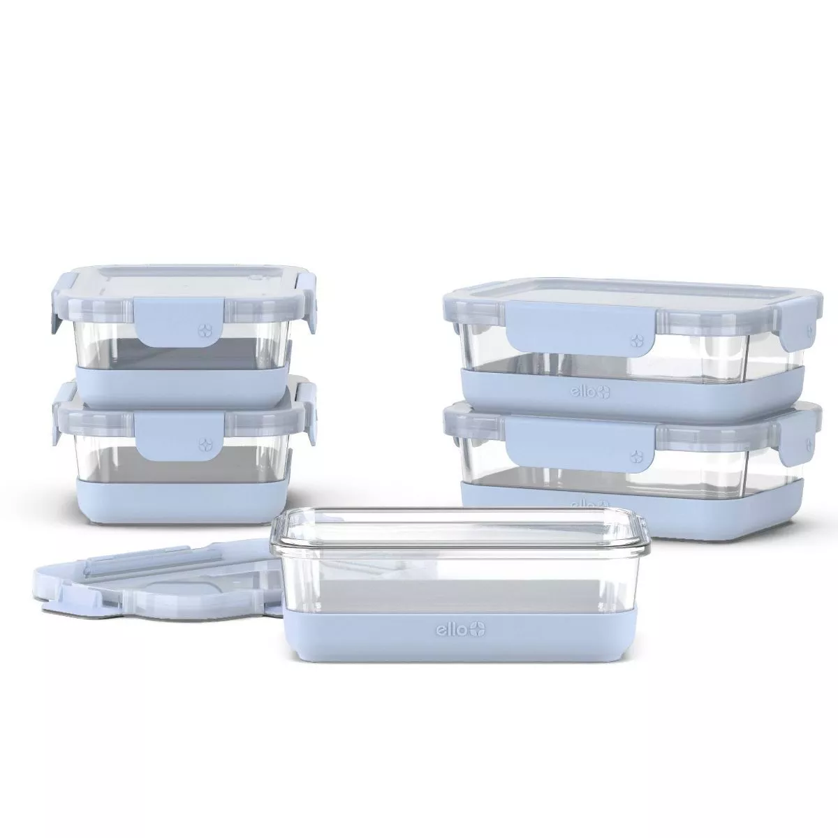 Ello 10pc Plastic Food Storage Canisters With Airtight Lids (set