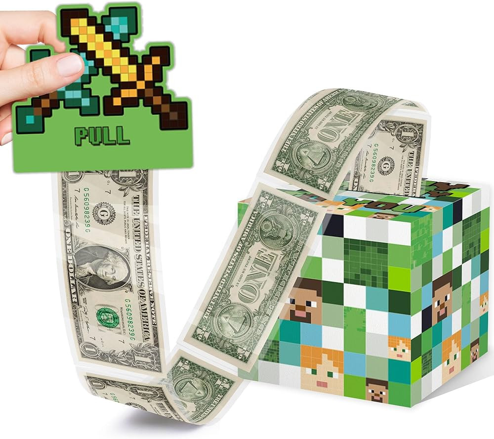 Gaming Pull Money Box - Surprise Cash Gift Set, Fun Birthday Gifts for Kids, Boys & Girls, Pixel ... | Amazon (US)